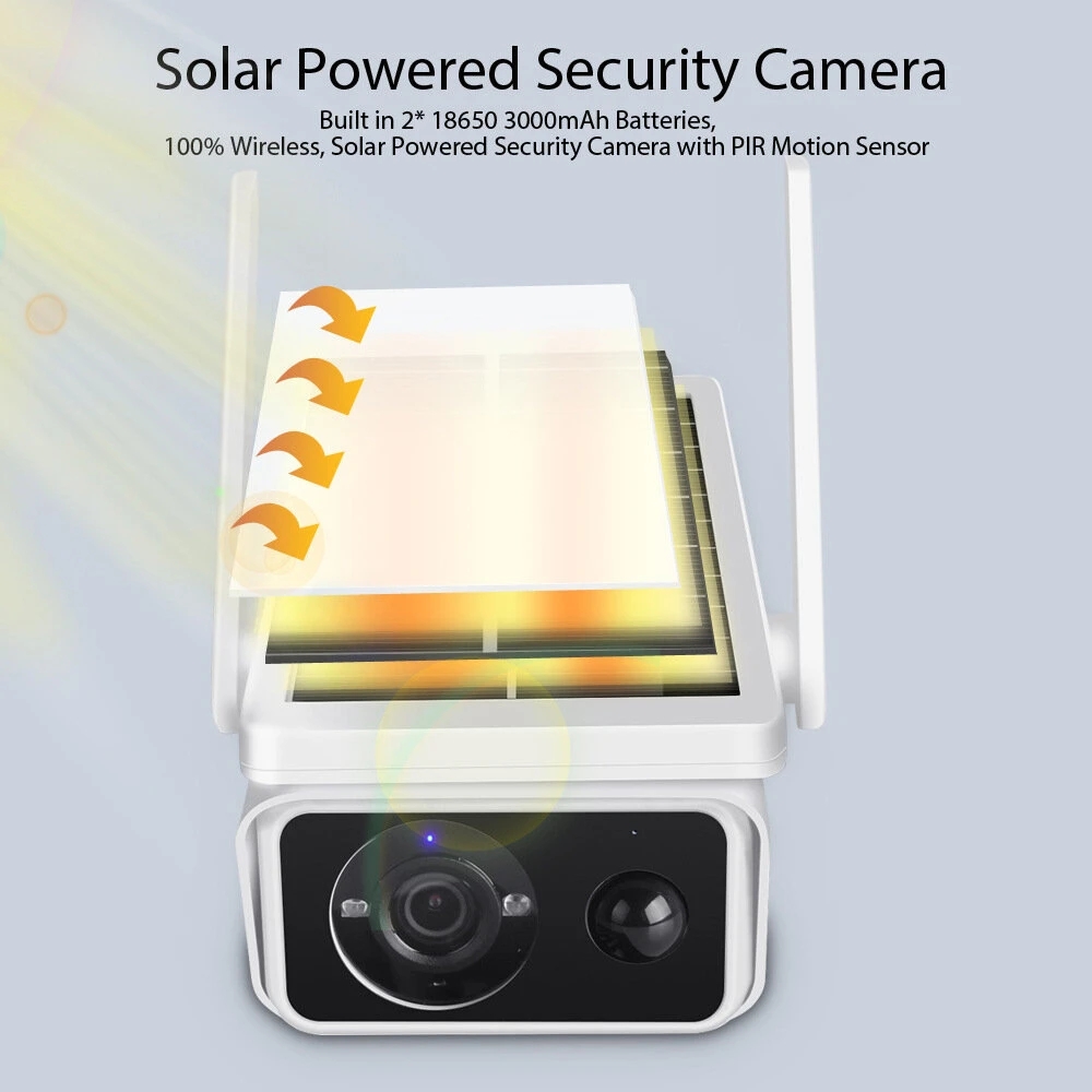 BESDER Wifi Wireless IP Camera 2MP Outdoor Waterproof Solar Dome Camera PTZ Control Surveillance Camera