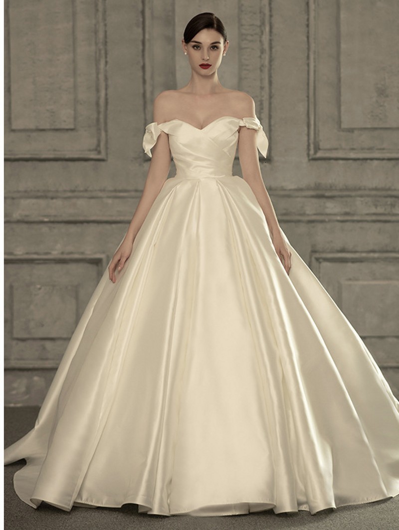 New High End a Line Wedding Es 2021 Satin Off the Shoulder Sweep Train Zipper with Bow Bridal Gowns Vestidos De Mariage 3ekk, Ivory
New High End a Line Wedding Es 2021 Satin Off the Shoulder Sweep Train Zipper with Bow Bridal Gowns Vestidos De Mariage 3ekk, Ivory