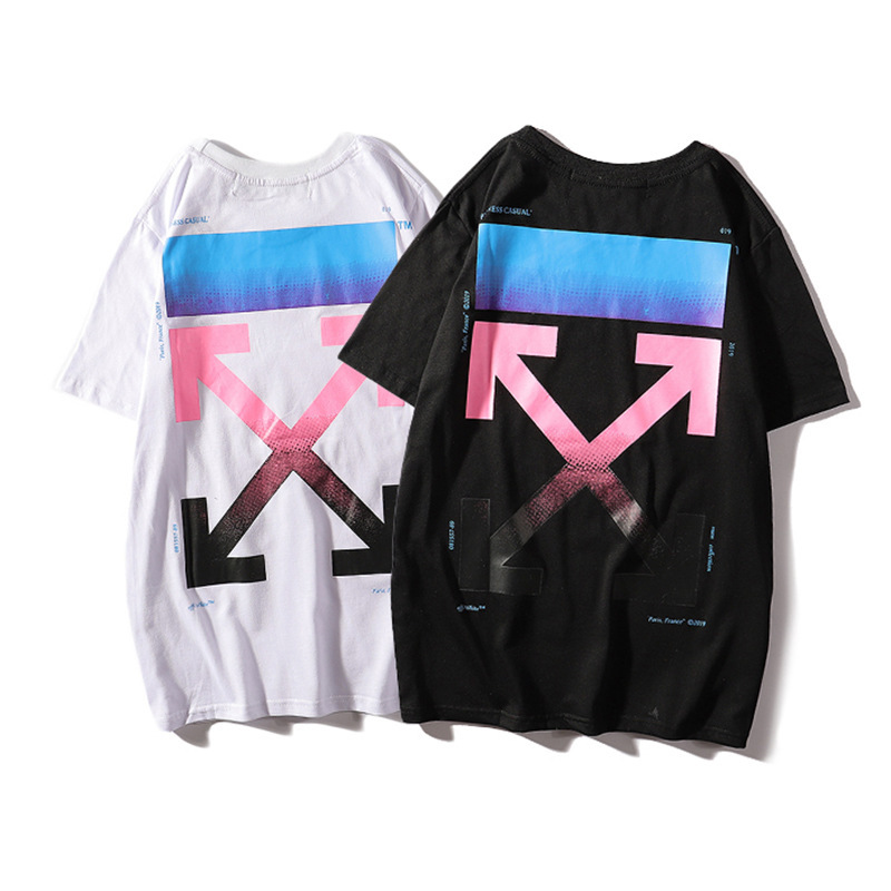 19 New Autumn Winter f Gradient Arrow Print Off Fashion 19ss White Cotton Short Sleeve T-shirt for Men and Women, White;black
19 New Autumn Winter f Gradient Arrow Print Off Fashion 19ss White Cotton Short Sleeve T-shirt for Men and Women, White;black