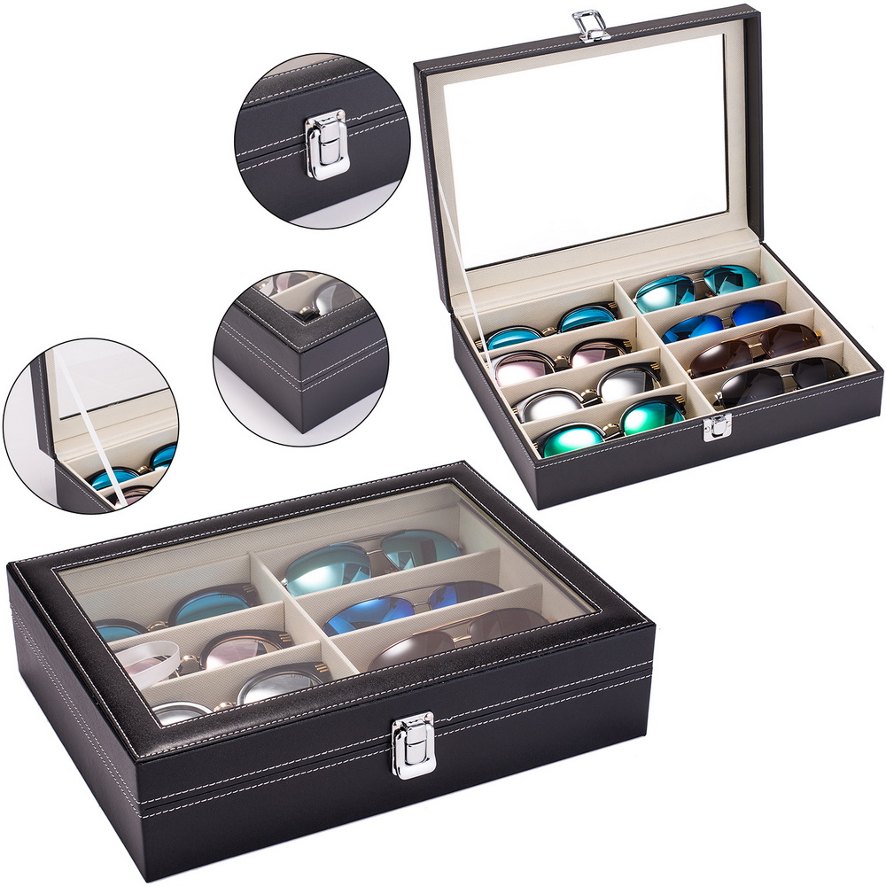 8 Grids One Layers Eyeglasses Leather Display Case Sunglasses Lockable Storage Box Holder Organizer Jewelry Watch Storage Box
8 Grids One Layers Eyeglasses Leather Display Case Sunglasses Lockable Storage Box Holder Organizer Jewelry Watch Storage Box
