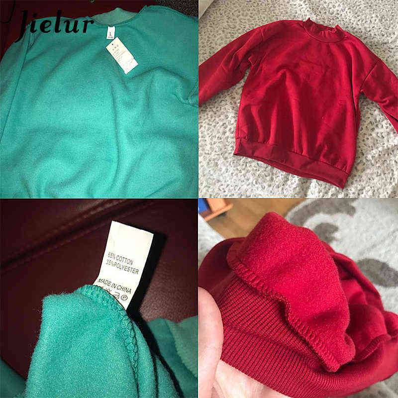 Jielur 9 Solid Colors Harajuku Pink Hoodie Women Fleece Chic Japanese Kpop Sweatshirt Blue Kawaii Sudadera Mujer M-XXL 211109