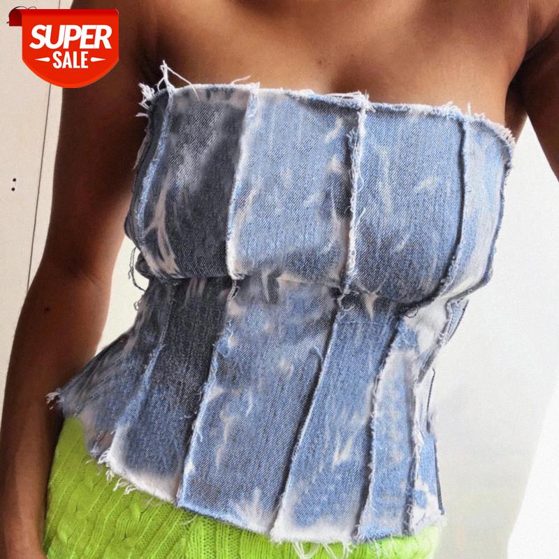 Dulzura Tie Dye Jeans Corset Top Tube Bustier Tanks Lace Up Bandage Bodycon Patchwork Sexy Streetwear 2020 Autumn Winter Club #8n9Q, White
Dulzura Tie Dye Jeans Corset Top Tube Bustier Tanks Lace Up Bandage Bodycon Patchwork Sexy Streetwear 2020 Autumn Winter Club #8n9Q, White