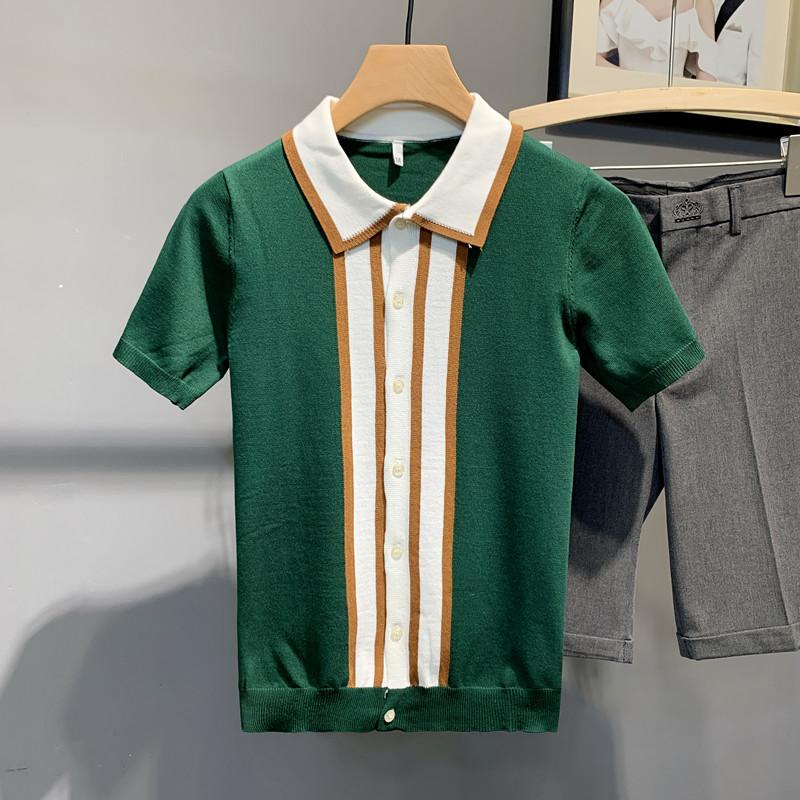 Men's Polos High Quality Summer Short Sleeve Striped Shirt 2021 Fashion Mens Turn Down Collar Slim Fit Knit Tee Shirts Casual Cardigan, Green
Men's Polos High Quality Summer Short Sleeve Striped Shirt 2021 Fashion Mens Turn Down Collar Slim Fit Knit Tee Shirts Casual Cardigan, Green