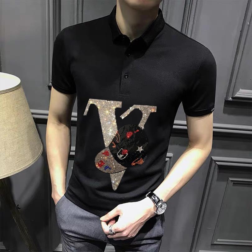 famous rock summer shirt europe mens polo rhinestone bodybuilding sports short sleeve premium lapel clothing, White;black
famous rock summer shirt europe mens polo rhinestone bodybuilding sports short sleeve premium lapel clothing, White;black