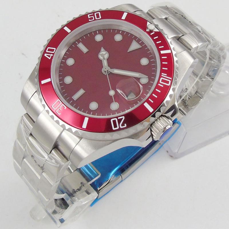 Wristwatches 40MM Pink Sterile Dial NH35A Sapphire 21 Jewels MIYOTA 8215 Magnifier Clear Glass Back Bezel Insert Automatic Men's Wristwatch, Glass case back
Wristwatches 40MM Pink Sterile Dial NH35A Sapphire 21 Jewels MIYOTA 8215 Magnifier Clear Glass Back Bezel Insert Automatic Men's Wristwatch, Glass case back