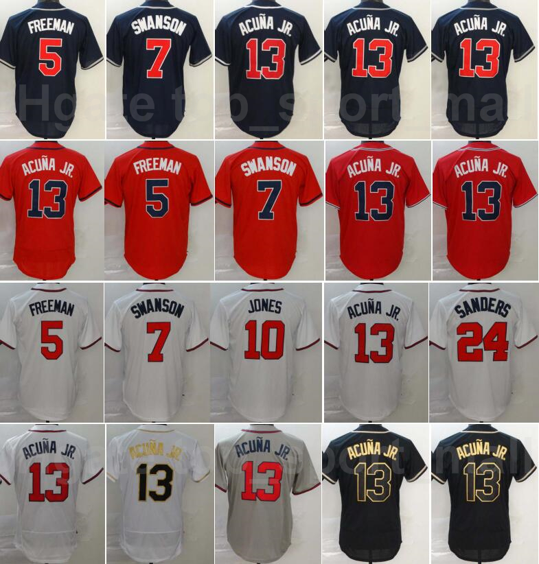 2020 Men Baseball 13 Ronald Acuna Jr Jerseys 5 Freddie Freeman 7 Dansby Swanson 24 Deion Sanders Navy Blue White Red Cool Base, 13 navy blue 
2020 Men Baseball 13 Ronald Acuna Jr Jerseys 5 Freddie Freeman 7 Dansby Swanson 24 Deion Sanders Navy Blue White Red Cool Base, 13 navy blue