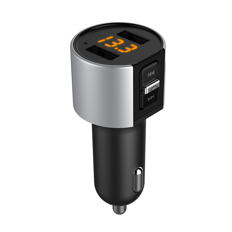 New Car Bluetooth FM Transmitter Car Mp3 car charger bluetooth handsfree with double USB charging port 5V/2A LCD U disk FM broadcast