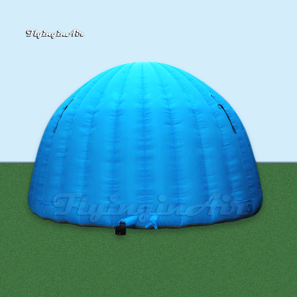 Outdoor Advertising Inflatable Dome Tent 6m/8m/10m Blue Igloo Air Blow Up Yurt For Wedding And Party Events
