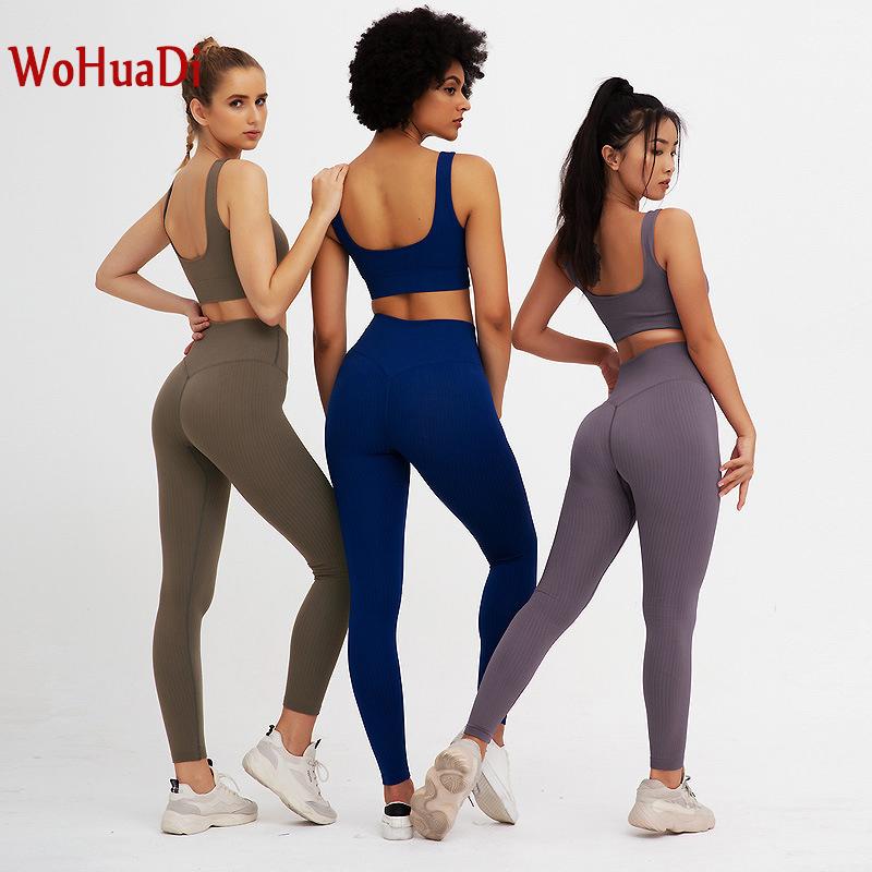 WOHUADI 14 colors Seamless Yoga Set Women Fitness Gym Clothing Workout Stripe Sport Bra Sportswear Leggings Set Active Wear, Light blue pant
WOHUADI 14 colors Seamless Yoga Set Women Fitness Gym Clothing Workout Stripe Sport Bra Sportswear Leggings Set Active Wear, Light blue pant