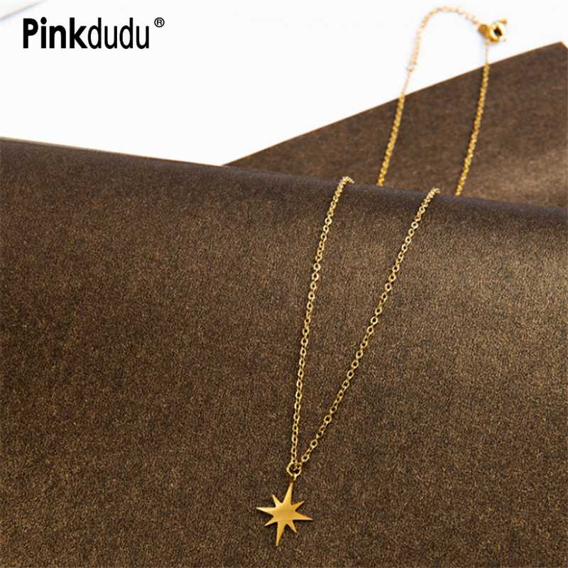 Pendant Necklaces Pinkdudu Long Chain Stainless Steel Sun Necklace Simple Gold Star Accessories For Men Women Gifts PD184
Pendant Necklaces Pinkdudu Long Chain Stainless Steel Sun Necklace Simple Gold Star Accessories For Men Women Gifts PD184
