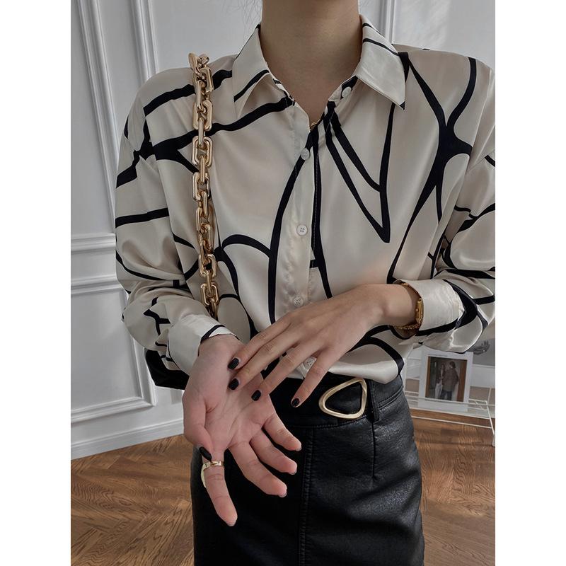 Women' Blouses & Shirts French Style Simple Striped Long Sleeve Women Shirt Korean Loose Turn-Down Collar Single Breasted OL Blouse, Apricot
Women' Blouses & Shirts French Style Simple Striped Long Sleeve Women Shirt Korean Loose Turn-Down Collar Single Breasted OL Blouse, Apricot