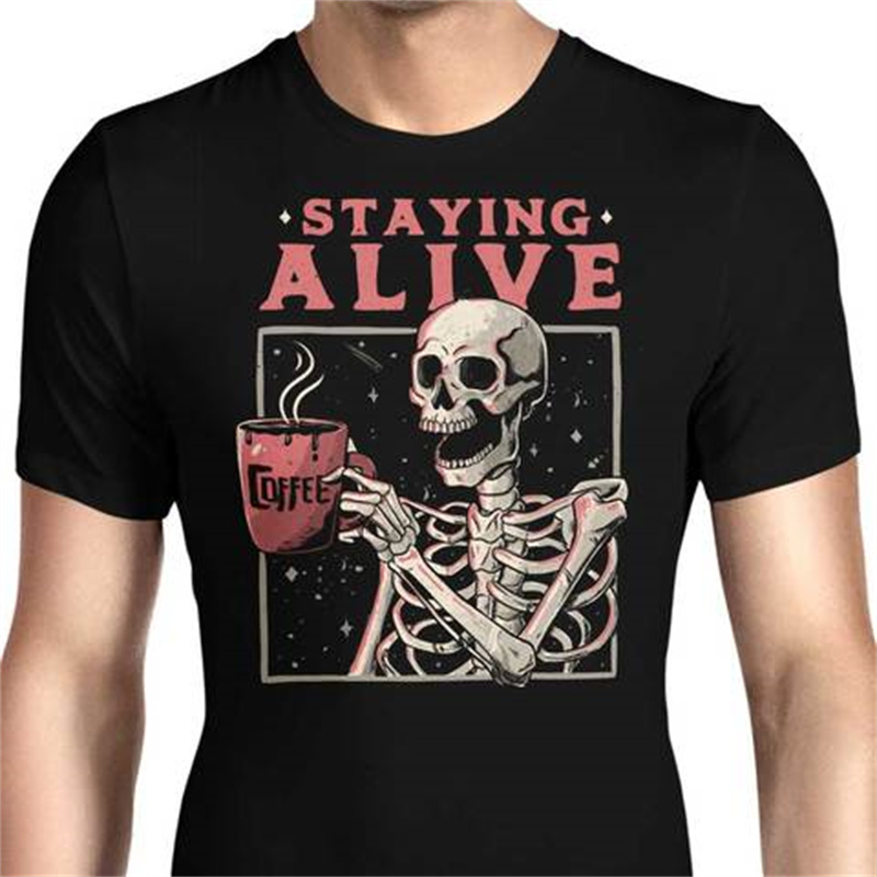 Fashion cartoon skull bone print pattern round neck men and women short-sleeved T-shirt comfortable and loose leisure, White;black
Fashion cartoon skull bone print pattern round neck men and women short-sleeved T-shirt comfortable and loose leisure, White;black