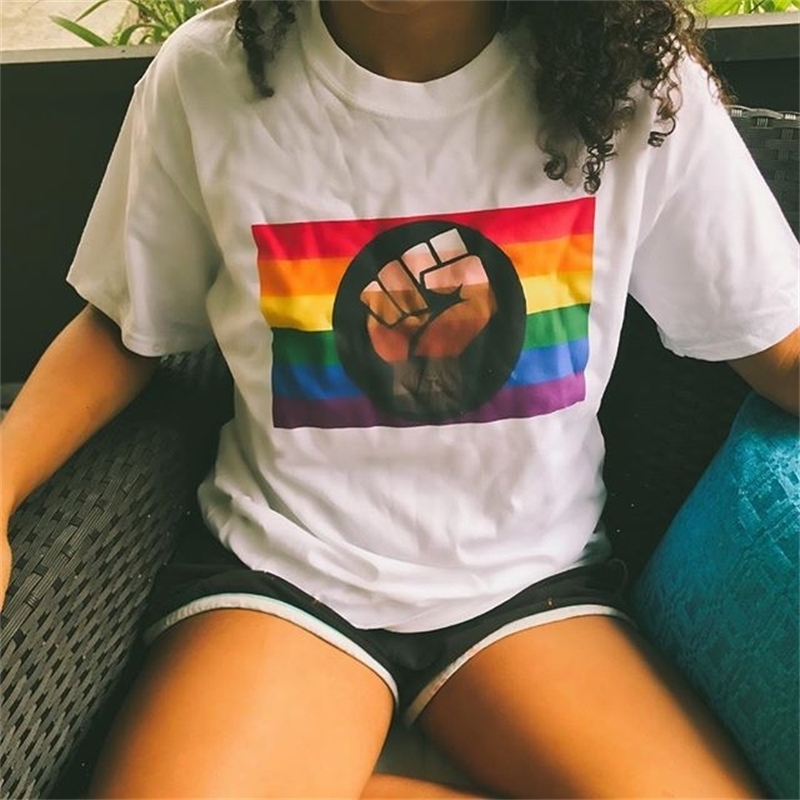 kuakuayu HJN Black Lives Matter Slogan T-Shirt Unisex Men Women Aesthetic Tee Human Rights Equality Shirt 210306