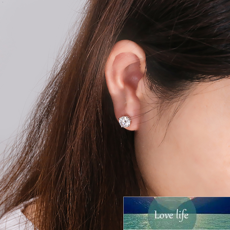 AEAW Round Moissanite Cut Total 200ct 65mm Diamond Test Passed Moissanite Silver Earring Jewelry Girlfriend Gift2692217