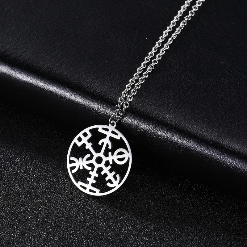 Pendant Necklaces Trendy Stainless Steel Hollow Out Geometrical Compass Viking Runes Amulet Necklace For Men Women Jewelry
Pendant Necklaces Trendy Stainless Steel Hollow Out Geometrical Compass Viking Runes Amulet Necklace For Men Women Jewelry