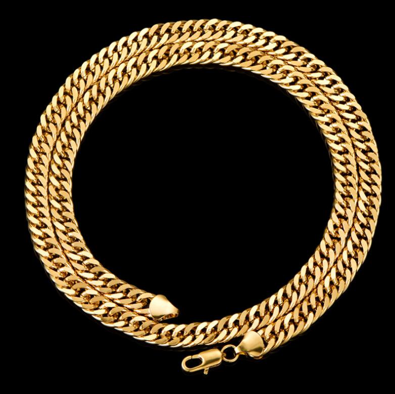 Fine wedding Jewelry 24K Real YELLOW GOLD CHAIN INISH SOLID HEAVY 8MM XL MIAMI CUBAN CURN LINK NECKLACE CHAIN Packaged Uncond