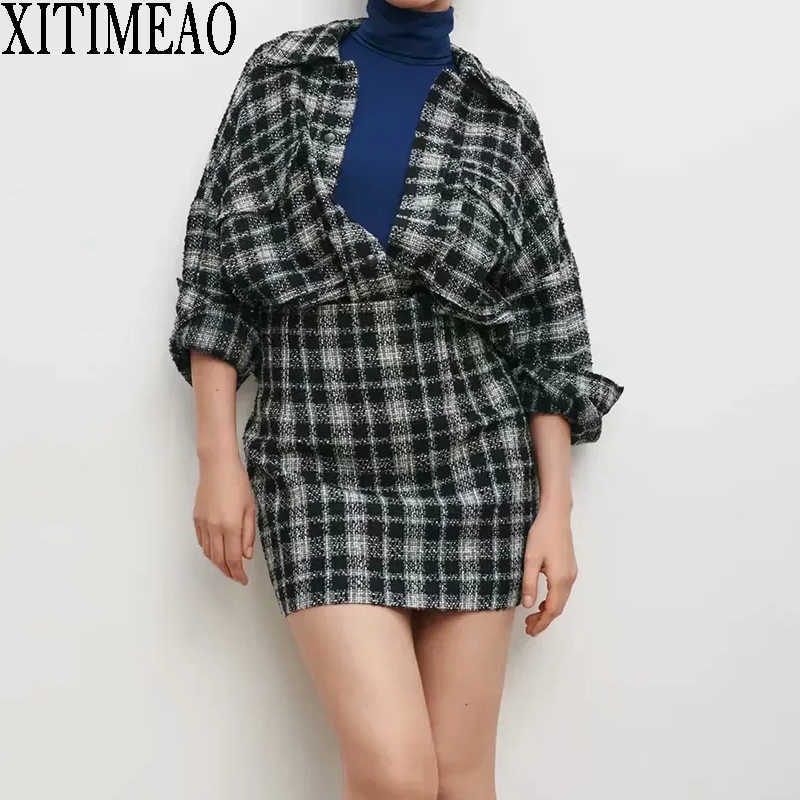 ZA Women Jackets Fashion Office Loose Black Coats Female Autumn Vintage Thick Chic Coat And High Waist Mini Skirt 2-piece set 210602
ZA Women Jackets Fashion Office Loose Black Coats Female Autumn Vintage Thick Chic Coat And High Waist Mini Skirt 2-piece set 210602