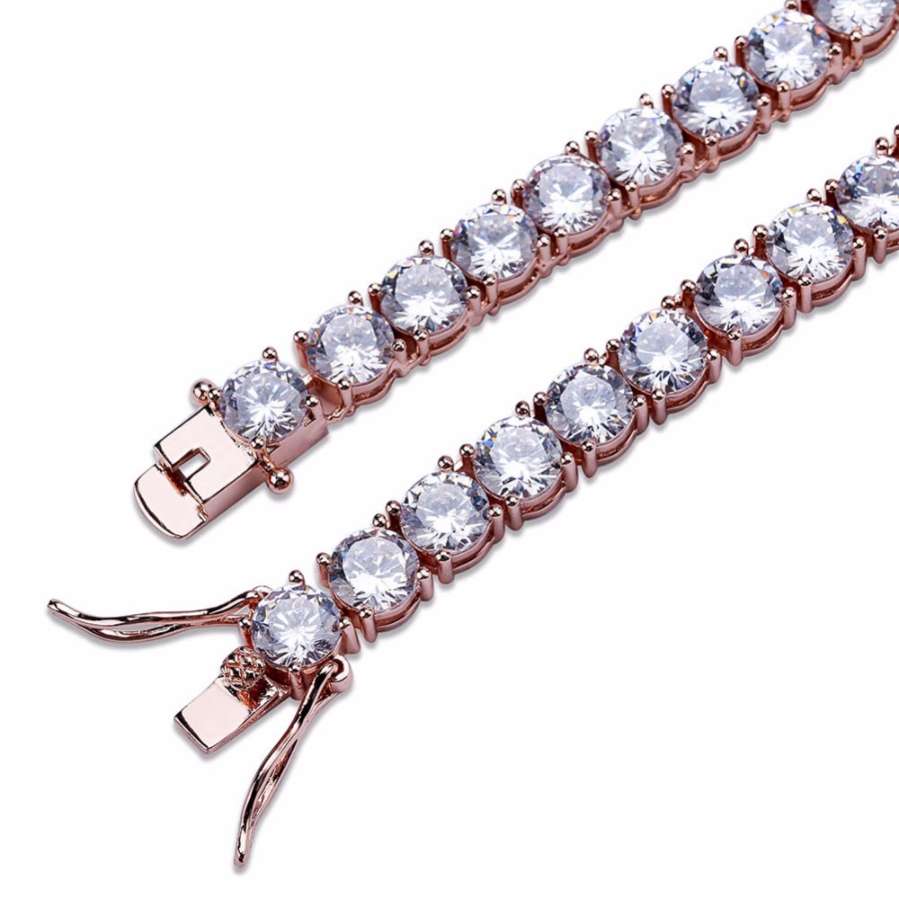 New Fashion Charms Round AAA CZ Zircon Tennis Chain Bracelet Bling Iced Out blimg for Men Women Hip Hop Copper Jewelry Lover punk party Gift
