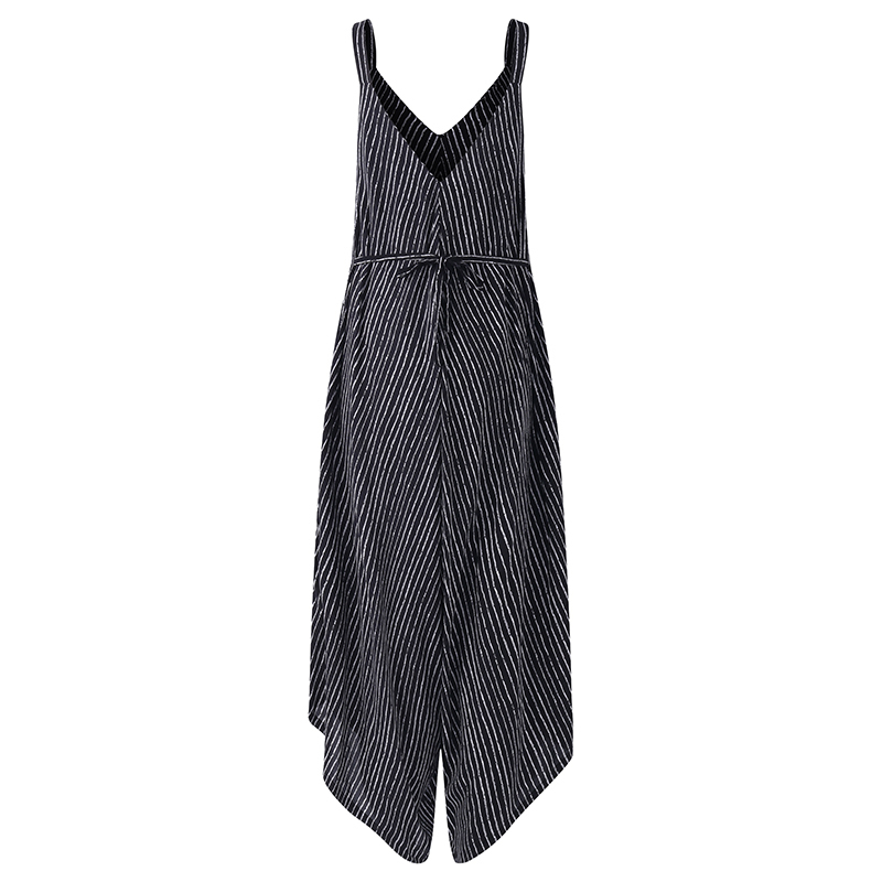 Plus Size Combinaison Femme Stripe Overalls Women Jumpsuits VONDA Backless Rompers Playsuit Female Harem Pants Pantalon 5XL Y200904