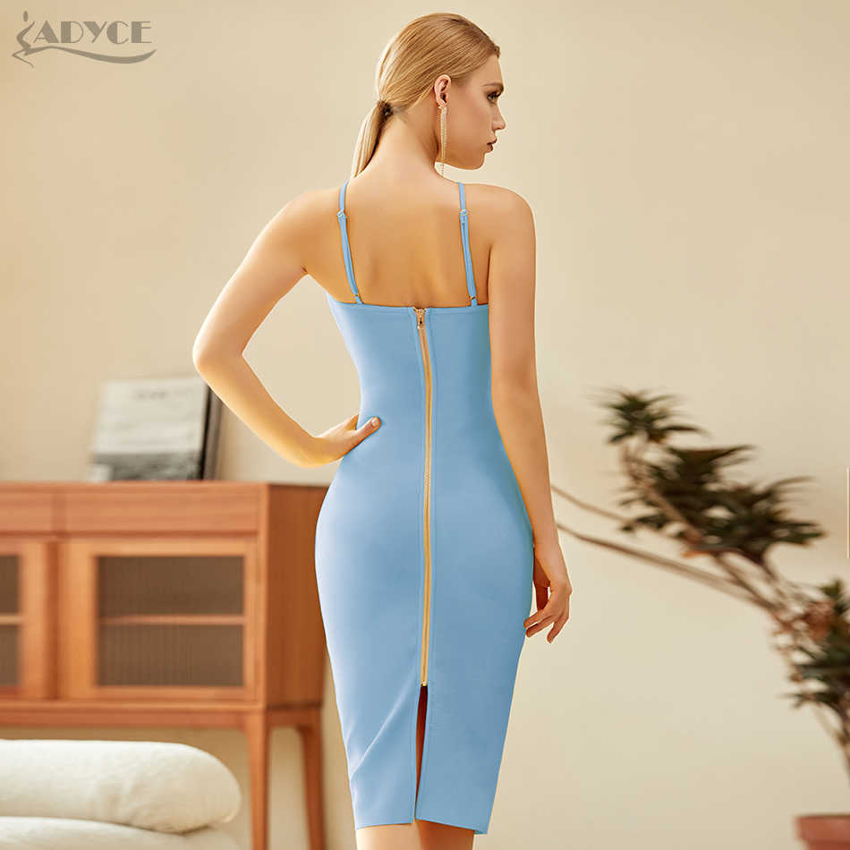 Adyce Summer Women Strapless Yellow Bodycon Bandage Dress Sexy Sleeveless Halter Celebrity Evening Runway Party Dresses 210623