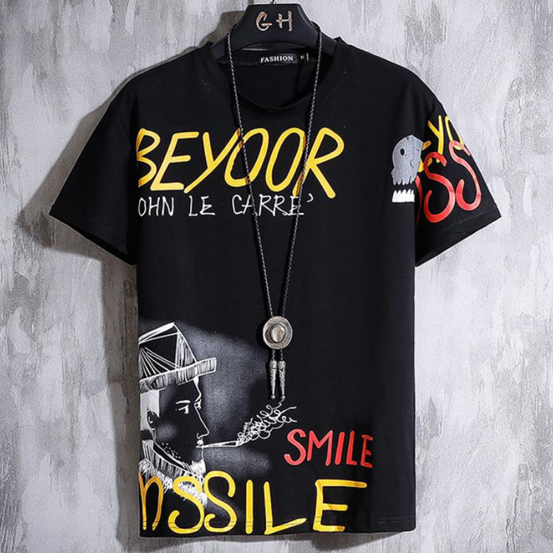 2021 Men T-shirt Hip Hop Boom Printed Summer O-NECK Male Casual tshirt Oversize Rock Hip-Hop Hot Style Plus Size 3XL 210225