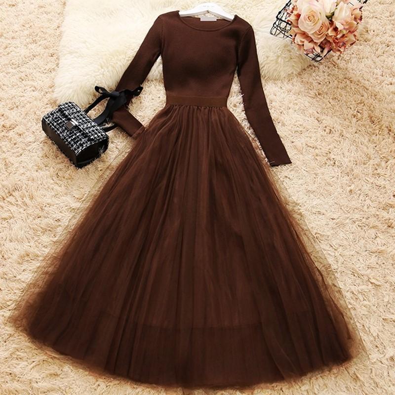 Casual Dresses Female Knit Mesh Patchwork Dress Long Sleeve Ball Gown Elegant Woman Knitted A-line Wq1286 Dropship, Beige
Casual Dresses Female Knit Mesh Patchwork Dress Long Sleeve Ball Gown Elegant Woman Knitted A-line Wq1286 Dropship, Beige