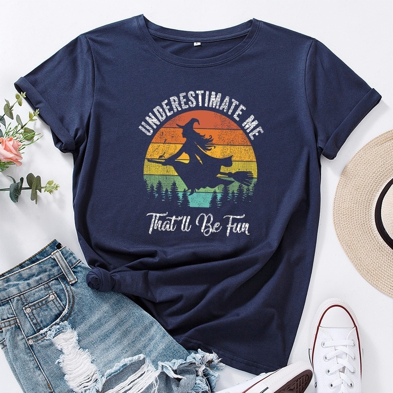 Summer Women's T Shirt Cotton Halloween Witch Print Plus Size 5XL O-Neck Short Sleeve Oversized Fashion Casual Tee Shirts Tops 210302