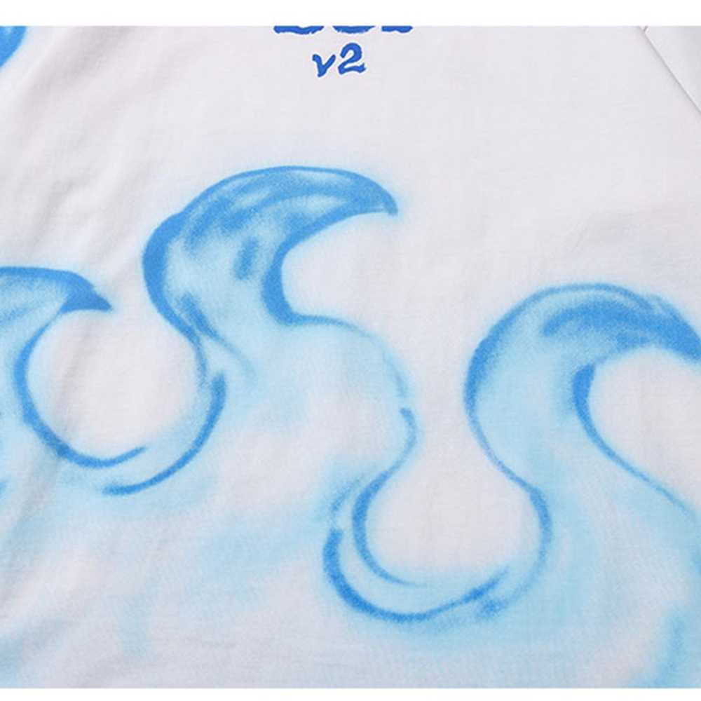 Men's T-shirt Funny Flame Print Summer Short Sleeve Tee Hip Hop Oversized Cotton Casual Harajuku Streetwear Top Tshirts Clothing 210601