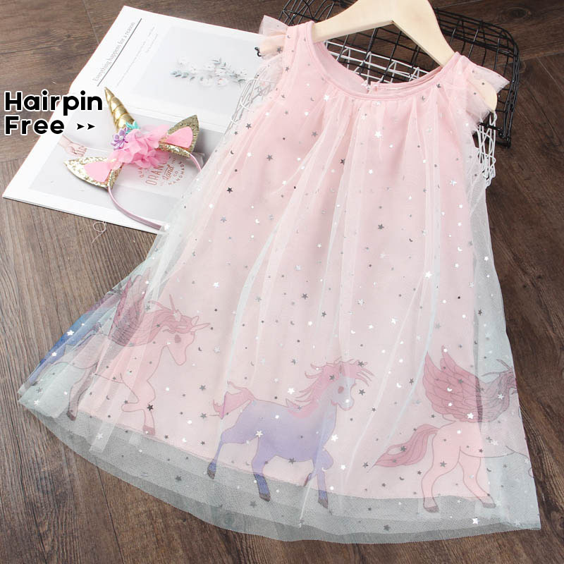 Summer Girls Dress Princess Kids es for Causal Wear Floral Children's Clothing Vestido Robe Fille 210429