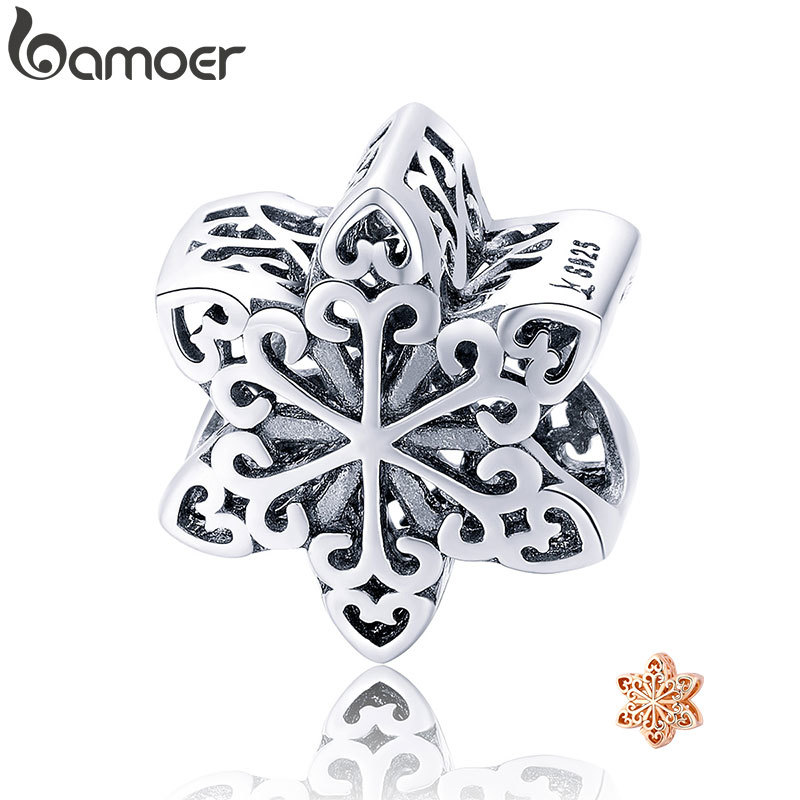 BAMOER Genuine 925 Sterling Silver Elegant Snowflake Openwork Beads fit Women Charm Bracelets & Necklace DIY Jewelry SCC719 Q0531
BAMOER Genuine 925 Sterling Silver Elegant Snowflake Openwork Beads fit Women Charm Bracelets & Necklace DIY Jewelry SCC719 Q0531