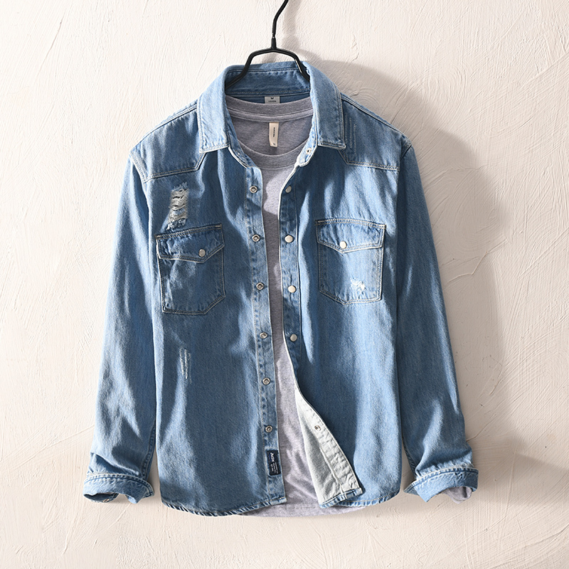 2021 New Outono Algodo Dos Novos Casual Longo-manga Azul Denim Camisas Para Os Marca De Moda Jeans Camisa Homens As86, Light blue
2021 New Outono Algodo Dos Novos Casual Longo-manga Azul Denim Camisas Para Os Marca De Moda Jeans Camisa Homens As86, Light blue