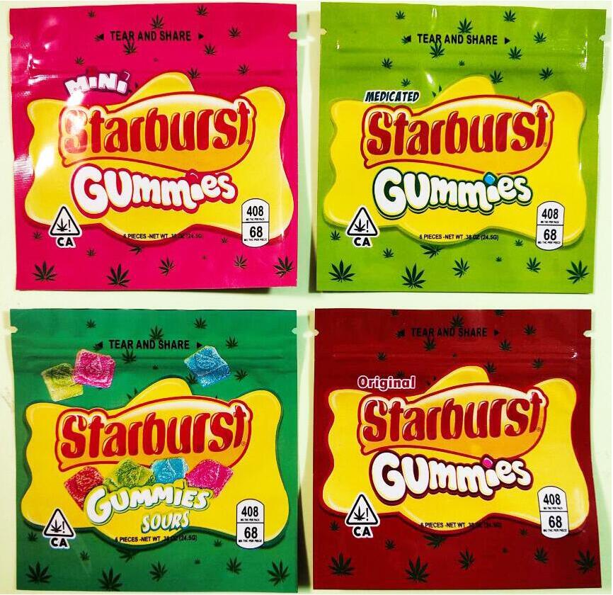 Starburs Gummies Mylar Bag 408mg Empty Edibles Package Zipper Storage Pouch for Flower free shipping trolling trrlli Airheads 
Starburs Gummies Mylar Bag 408mg Empty Edibles Package Zipper Storage Pouch for Flower free shipping trolling trrlli Airheads