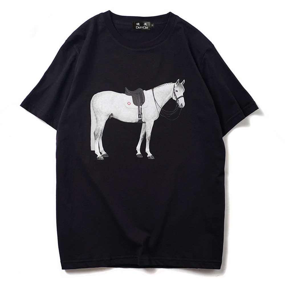 2021 New White Horse with Saddle Print Cotton Short Sleeve Men's Cartoon Parttern T-shirt Women t Shirts|streetwear 6jq3
2021 New White Horse with Saddle Print Cotton Short Sleeve Men's Cartoon Parttern T-shirt Women t Shirts|streetwear 6jq3