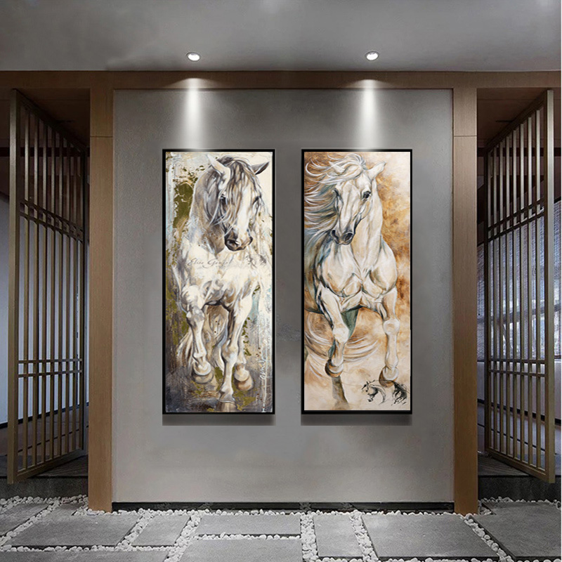 SELFLESSLY Horse Paintings Modern Wall Art Pictures For Living Room Animal Poster Prints Vintage Decorative Pictures Unframed
