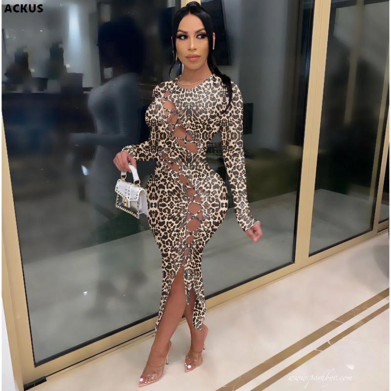 Casual Dresses ACKUS Women Long Dress Leopard Bandage Hollow Out Stretchy Bodycon Maxi Sexy Night Club Vestidos Fashion Streetwear Fall
Casual Dresses ACKUS Women Long Dress Leopard Bandage Hollow Out Stretchy Bodycon Maxi Sexy Night Club Vestidos Fashion Streetwear Fall