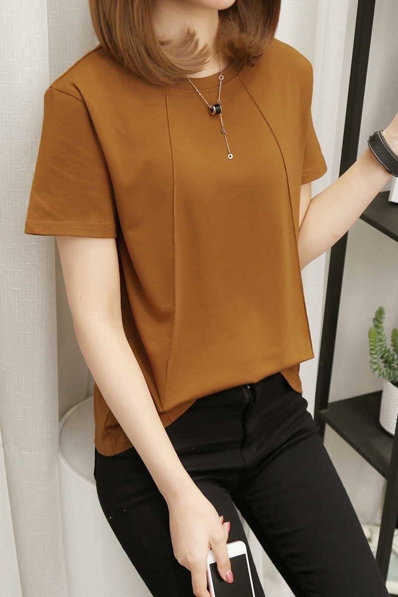 New Women Tshirts Casual Solid color t Tops Tee Summer Female T shirt Short Sleeve Loose 5XL T shirt For Women 100KG T200614