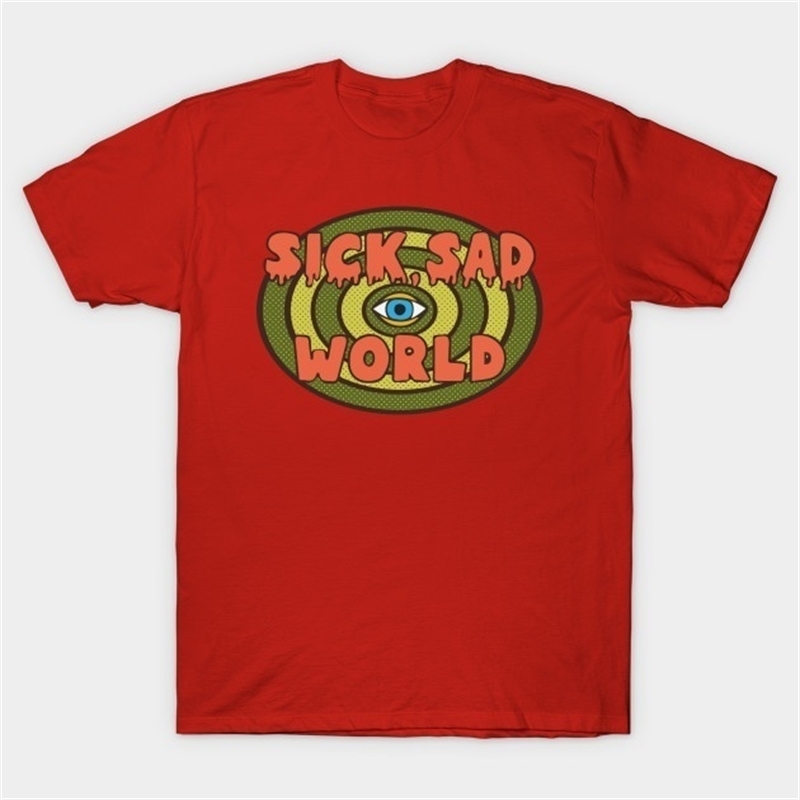 kuakuayu HJN Sick Sad World T-Shirt Fashion Daria Sarcastic T Shirt Summer Fashion T-shirt Casual Print Top Tees 210306