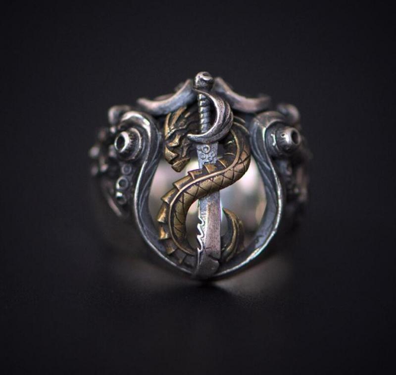 cluster rings men's punk slaying dragon knife metal ring hip-hop motorcycle fashion jewelry, Golden;silver
cluster rings men's punk slaying dragon knife metal ring hip-hop motorcycle fashion jewelry, Golden;silver