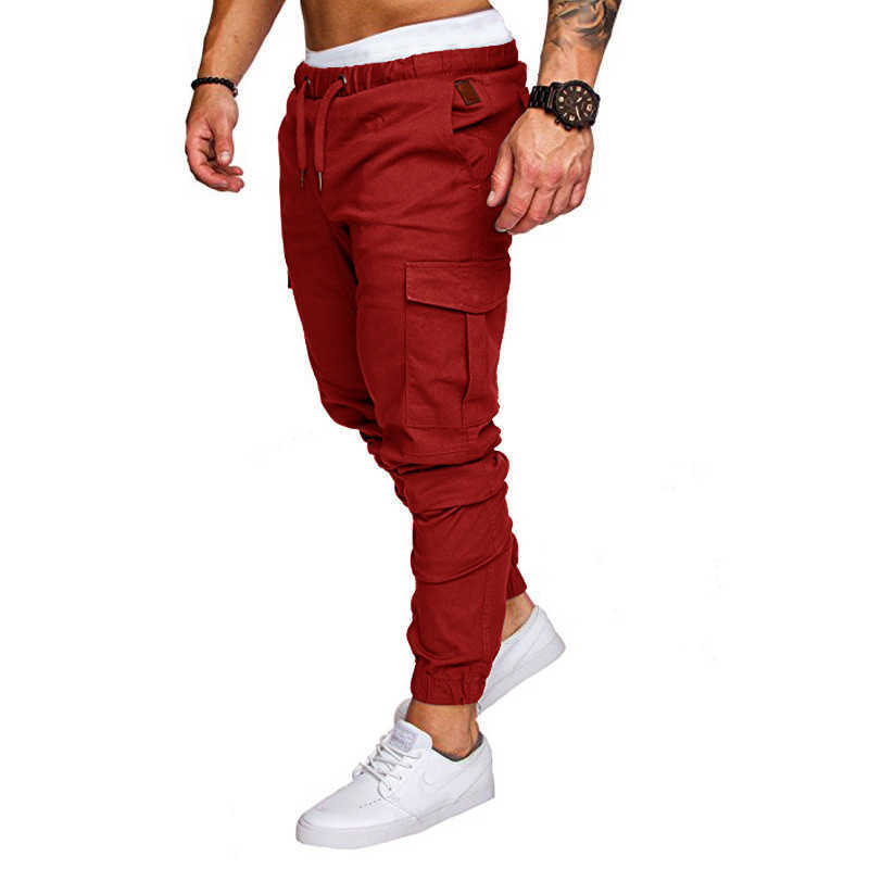 Covrlge Spring Men's Solid Color Casual Tether Elastic Sports Trousers Youth FashionTrousers MKX040 210810