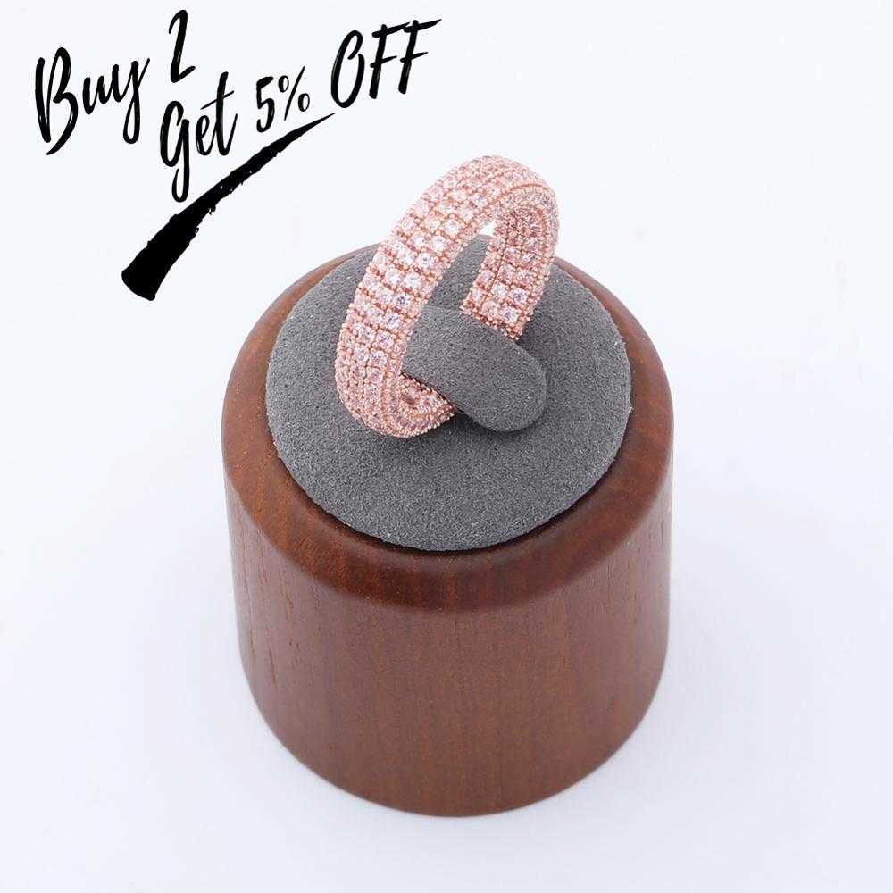 Quality 925 Sterling Silver Stamp Ring Full Iced Out Cubic Zirconia Mens Women Engagement Rings Charm Jewelry For Gifts 211012