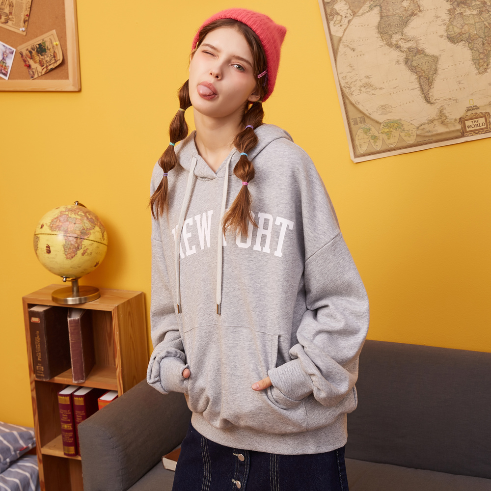 Metersbonwe Hoodies For Women Female letter Printed Female Casual Sweatshirt New women's Sweet Hoodies Loose Pullover T200723
