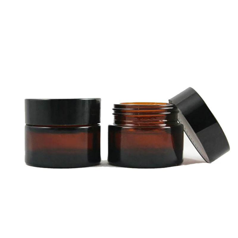 Brown Amber Glass Cream Bottle Jar Black Lid 5G 10G 15G 30G 50G 100G Cosmetic Jars Packing Bottles