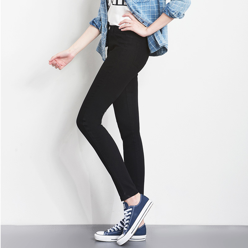 Plus Size Jeans for women High Waist Stretch full Length Skinny Slim denim blue black pencil pants 5XL 6XL 210222