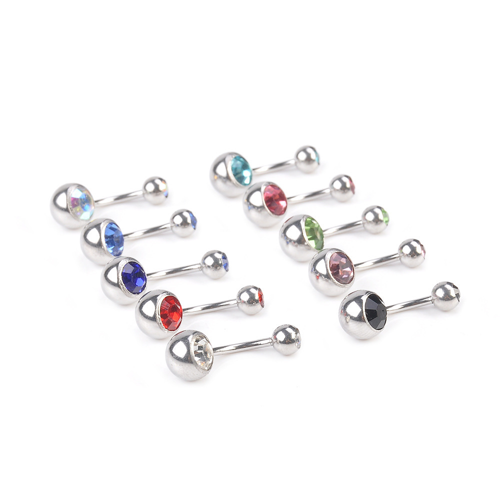 316L Titanium Steel Belly Button Rings Clear CZ Crystal Navel Rings Belly Rings Belly Piercing Wholesale Price