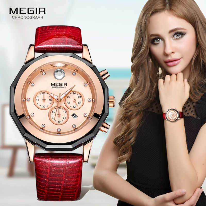 Megir Fashion Quartz Watch Women Luxury Chronograph Wrist Lady Red Genuine Leather Strap Waterproof Relogio Femininos 2042 210616, M2042purple
Megir Fashion Quartz Watch Women Luxury Chronograph Wrist Lady Red Genuine Leather Strap Waterproof Relogio Femininos 2042 210616, M2042purple