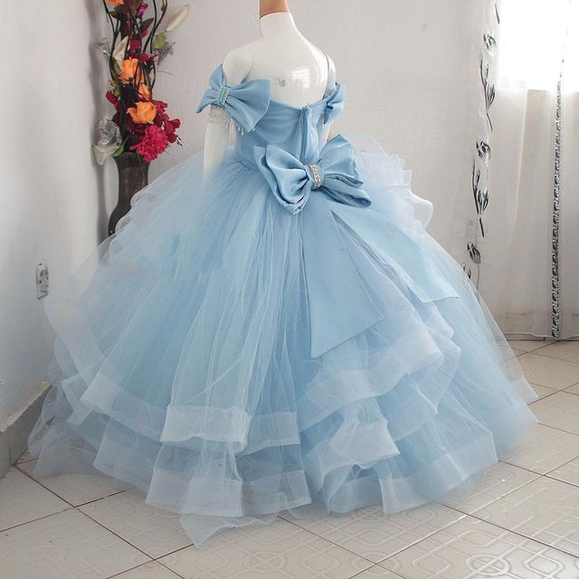 Crystals Beaded Flower Girl Dresses Ball Gown Tulle Little Girl Wedding Dresses Cheap Communion Pageant Dresses Gowns ZJ756
