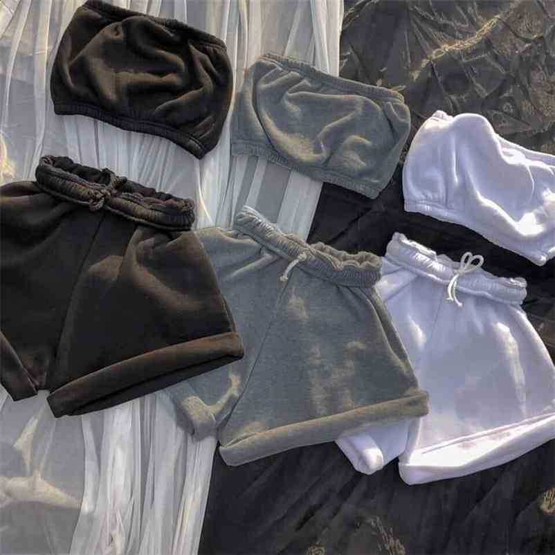 Women' Tube Top Set With Shorts Strapless Crop Tops Female Tracksuit Sports Sets High Waist Short Trousers Summer Casual Suit 210524, 01 gray set
Women' Tube Top Set With Shorts Strapless Crop Tops Female Tracksuit Sports Sets High Waist Short Trousers Summer Casual Suit 210524, 01 gray set