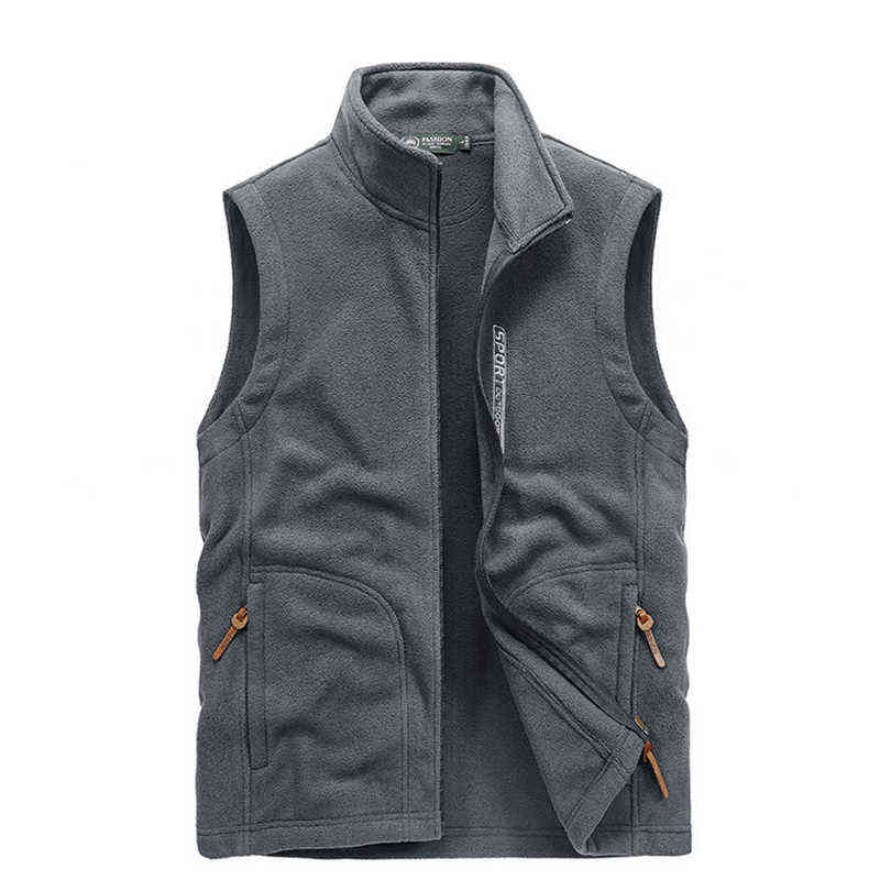 Men Fleece Vest Jacket Spring Windproof Casual Warm Vest Coat Men Large Size Clothing S-5XLWinter Vest Men's Jackets 211119