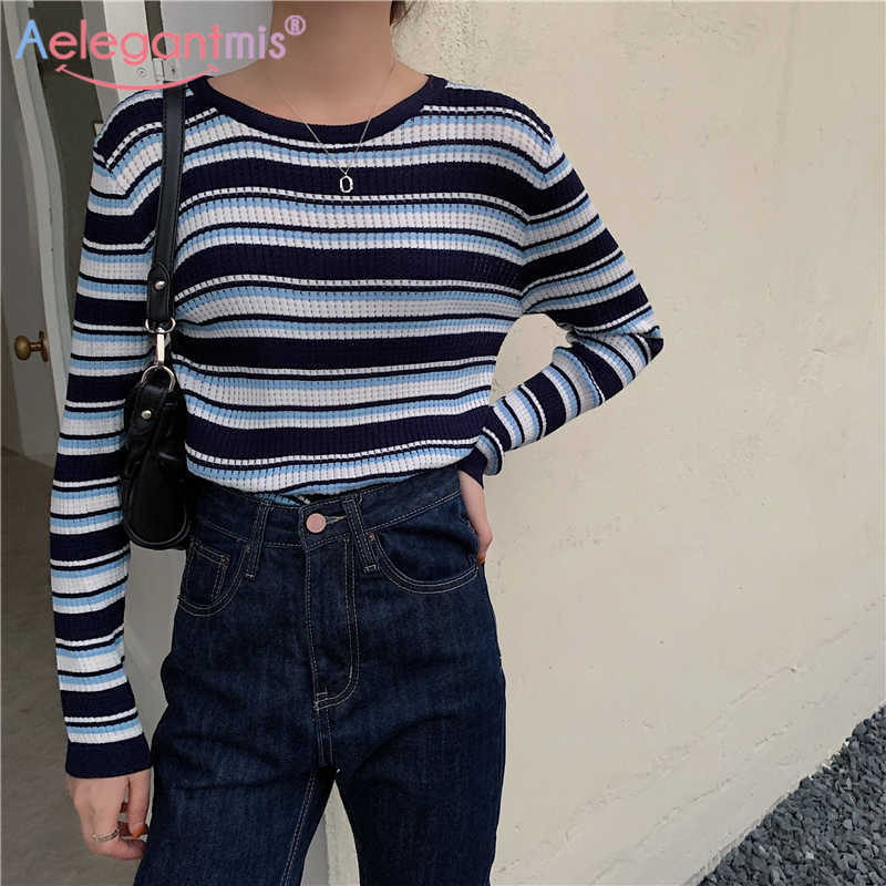 Aelegantmis Vintage Striped Knitted Sweaters Women Thin O Neck Pollover Casual Korean Slim Multi Color Bottoming Sweet Chic Tops 210607, Purple
Aelegantmis Vintage Striped Knitted Sweaters Women Thin O Neck Pollover Casual Korean Slim Multi Color Bottoming Sweet Chic Tops 210607, Purple