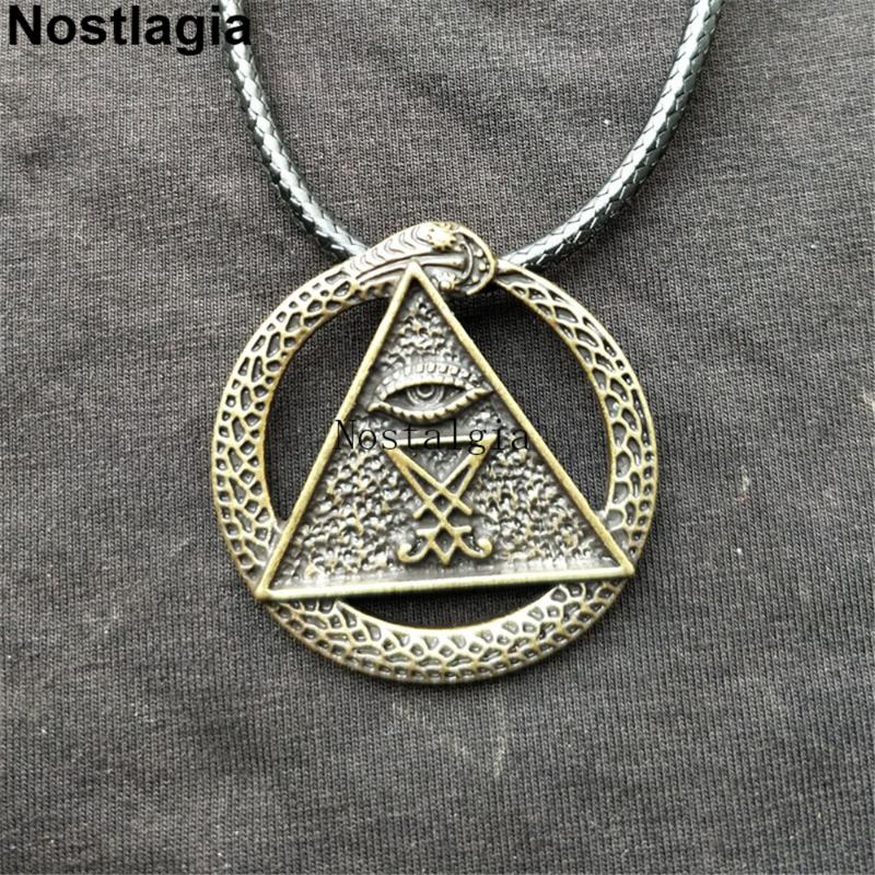 Nostalgia Sigil of Lucifer Geometric Necklace All Seeing Eye Pendant Pagan Wicca Amulet Church of Satan Jewerly Woman
